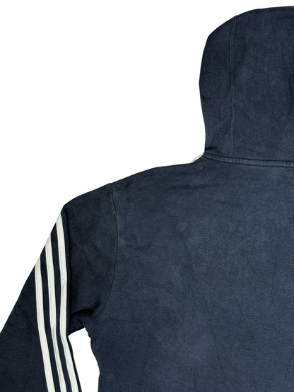 Adidas Blue Spell Out Print Logo Hoodie Medium