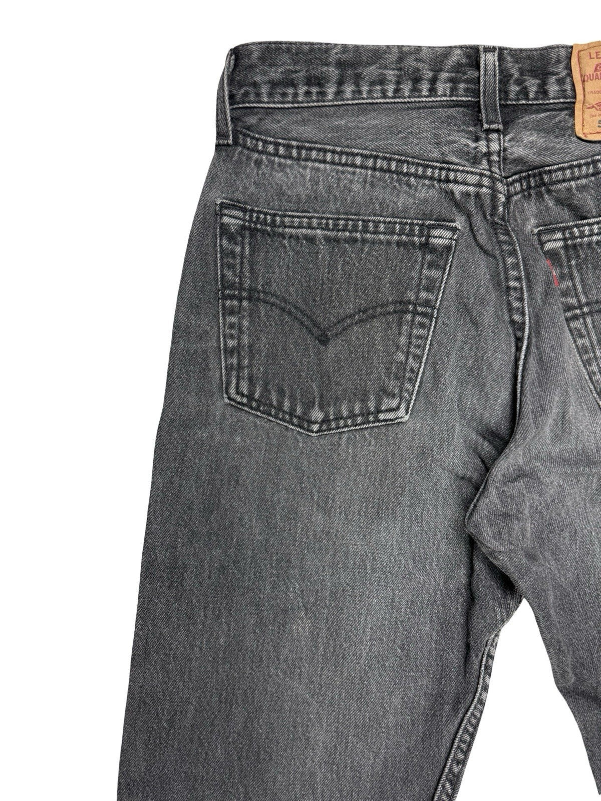Levi's 501 Vintage Faded Black Straight Leg Denim Jeans 28W 32L