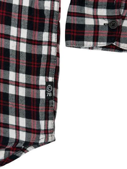Chaps Red Plaid Cotton Collared Shirt XL
