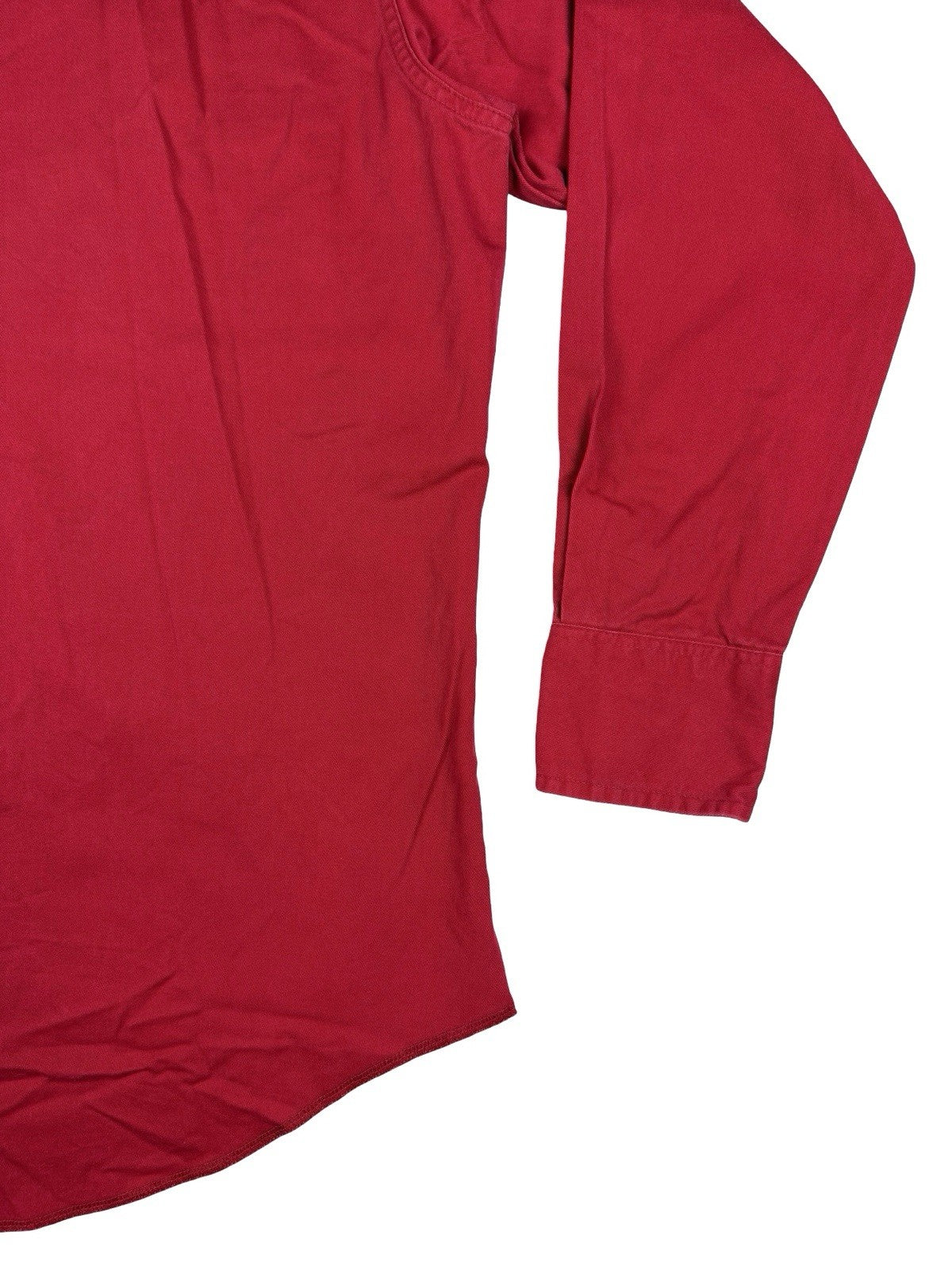 Wrangler Vintage 90s Red Pearl Snap Cowboy Shirt Large Long Tails Made in USA