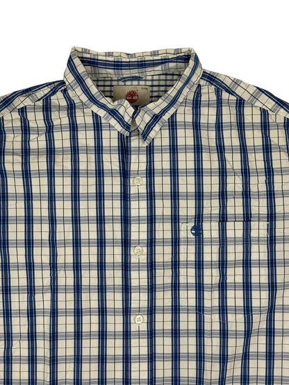 Timberland Blue Plaid Slim Fit Collared Shirt Medium