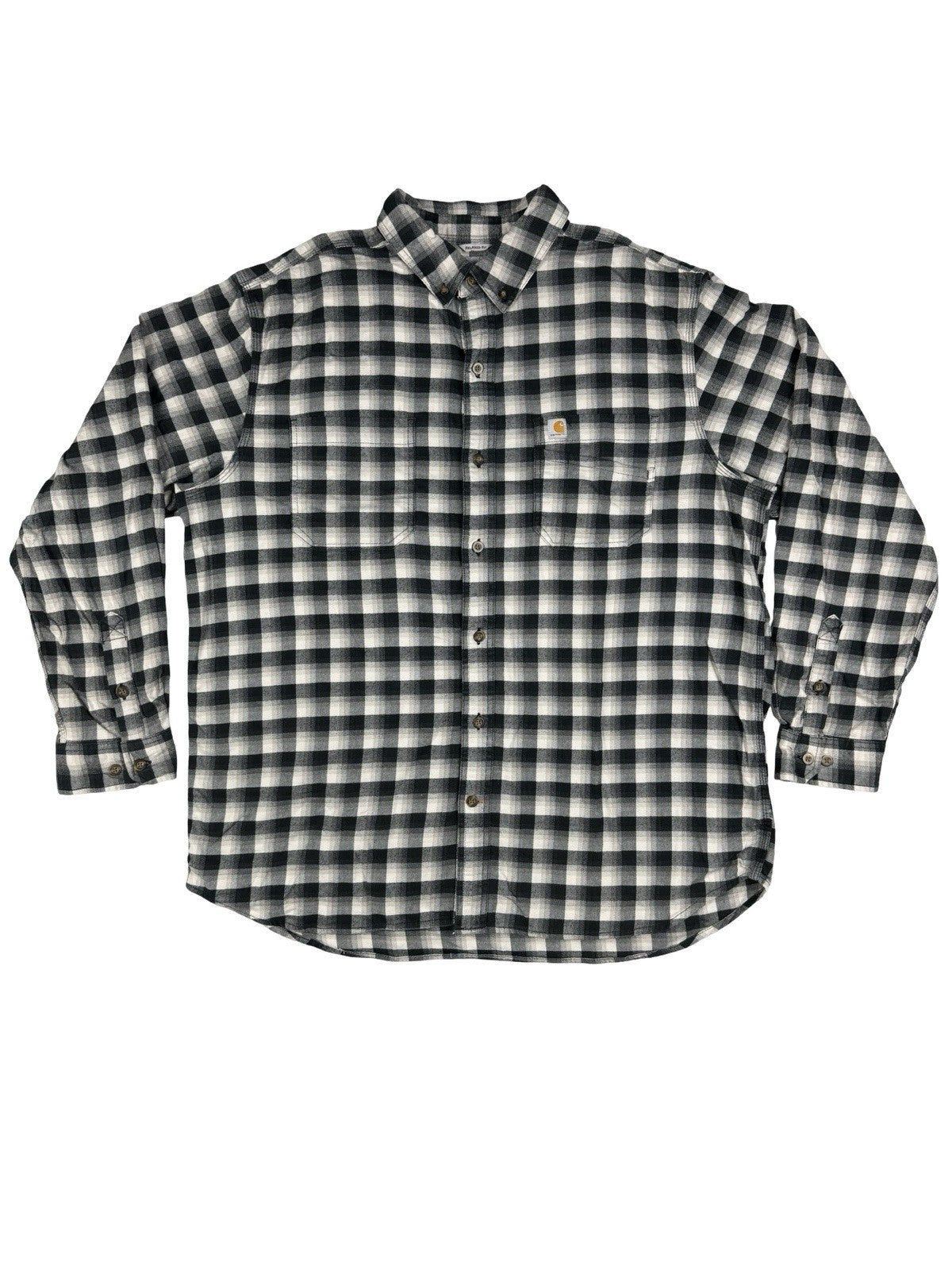 Carhartt Black Plaid Hamilton Relaxed Fit Button Shirt XL