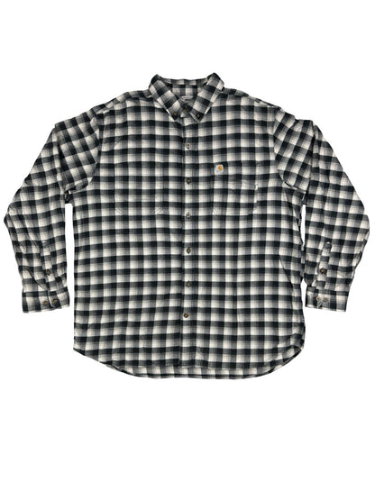 Carhartt Black Plaid Hamilton Relaxed Fit Button Shirt XL