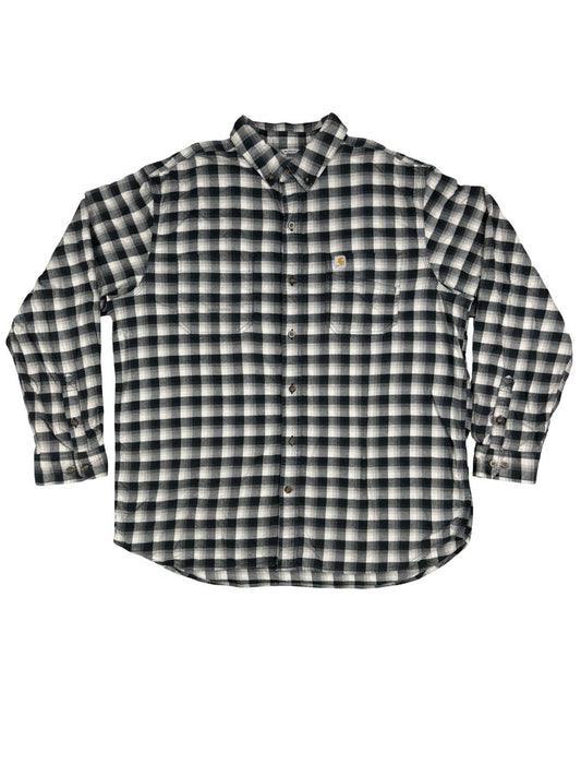 Carhartt Black Plaid Hamilton Relaxed Fit Button Shirt XL