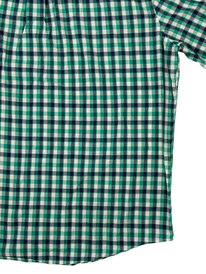 Chaps Green Check Easy Care Short Sleeve Collared Shirt 2XL