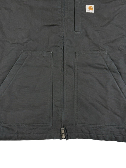Carhartt Black Sherpa Lined Loose Fit Jacket Large