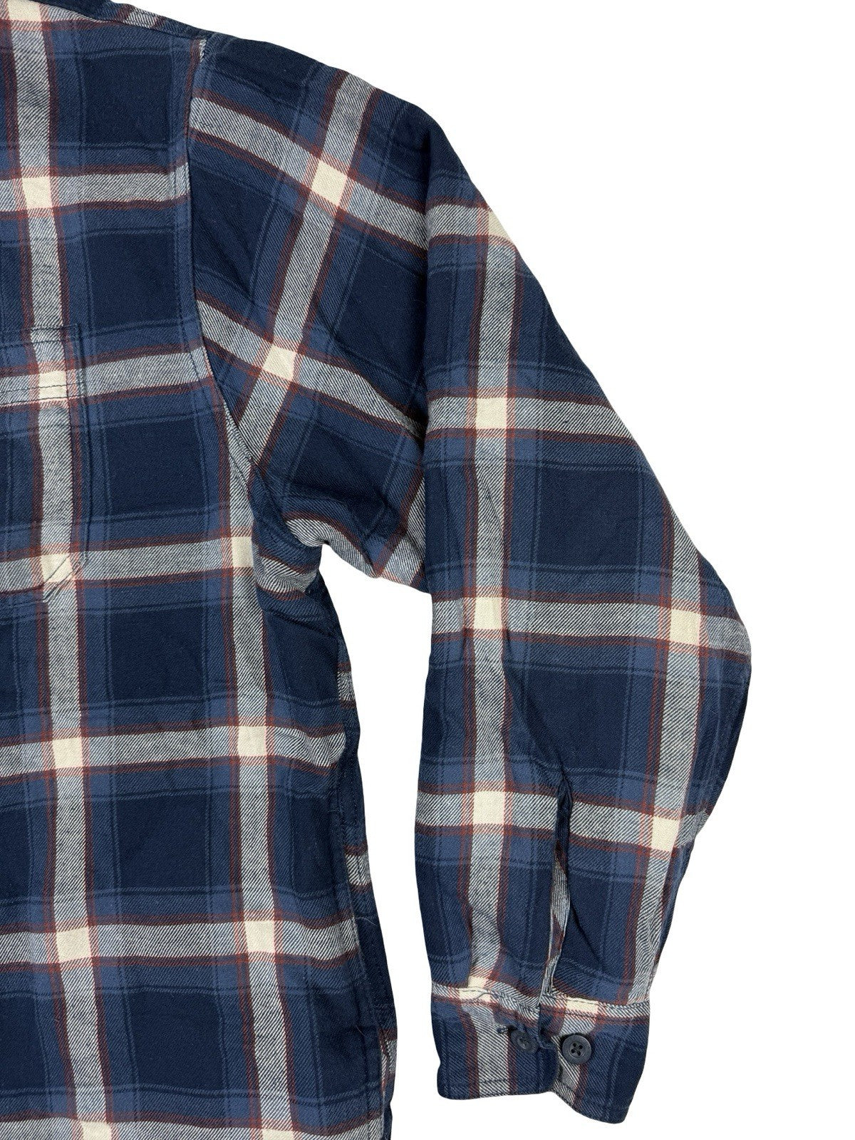 Wrangler Blue Plaid Fleece Lined Shirt Jacket Large