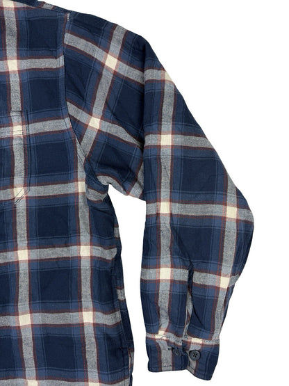Wrangler Blue Plaid Fleece Lined Shirt Jacket Large