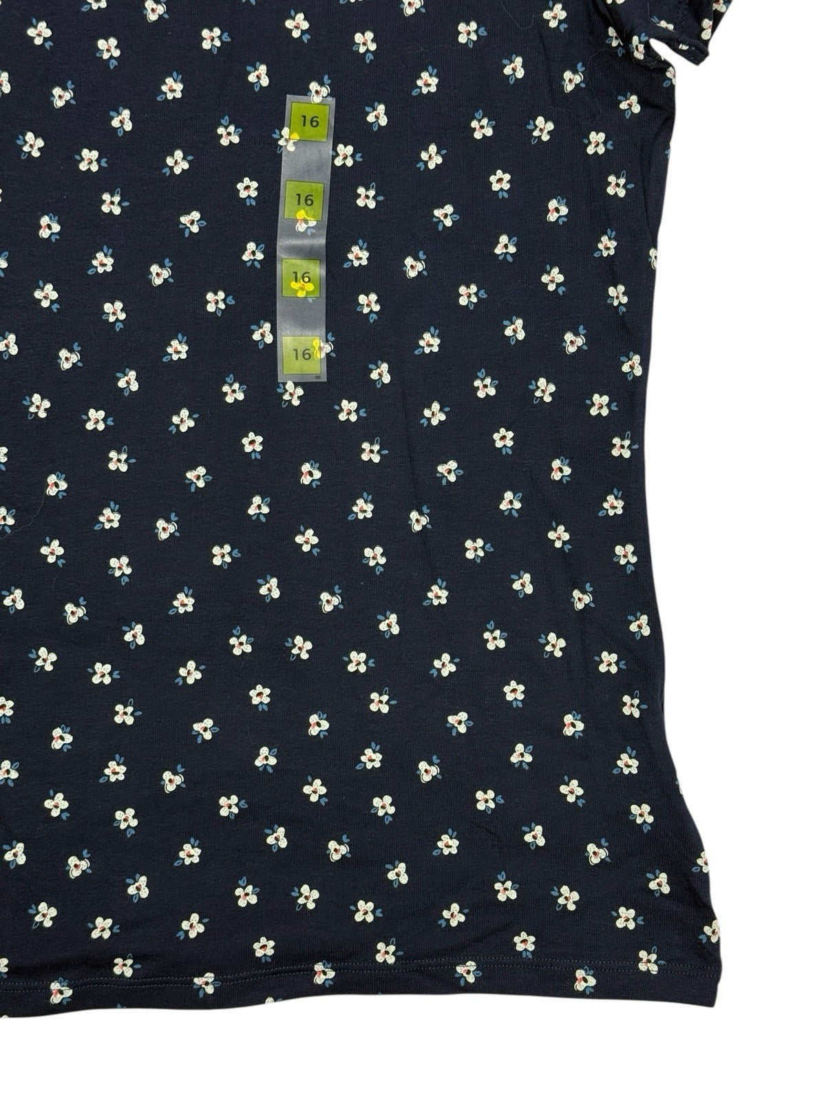 BNWT M&S Blue Floral Cotton Blend Fitted T-Shirt Top