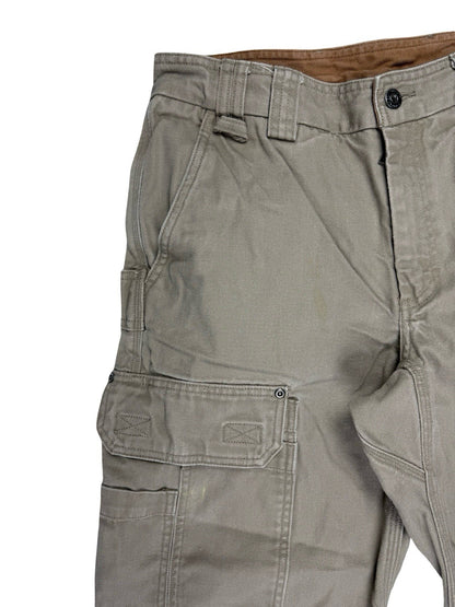 Duluth Beige Cargo Carpenter Denim Jeans 32W 30L