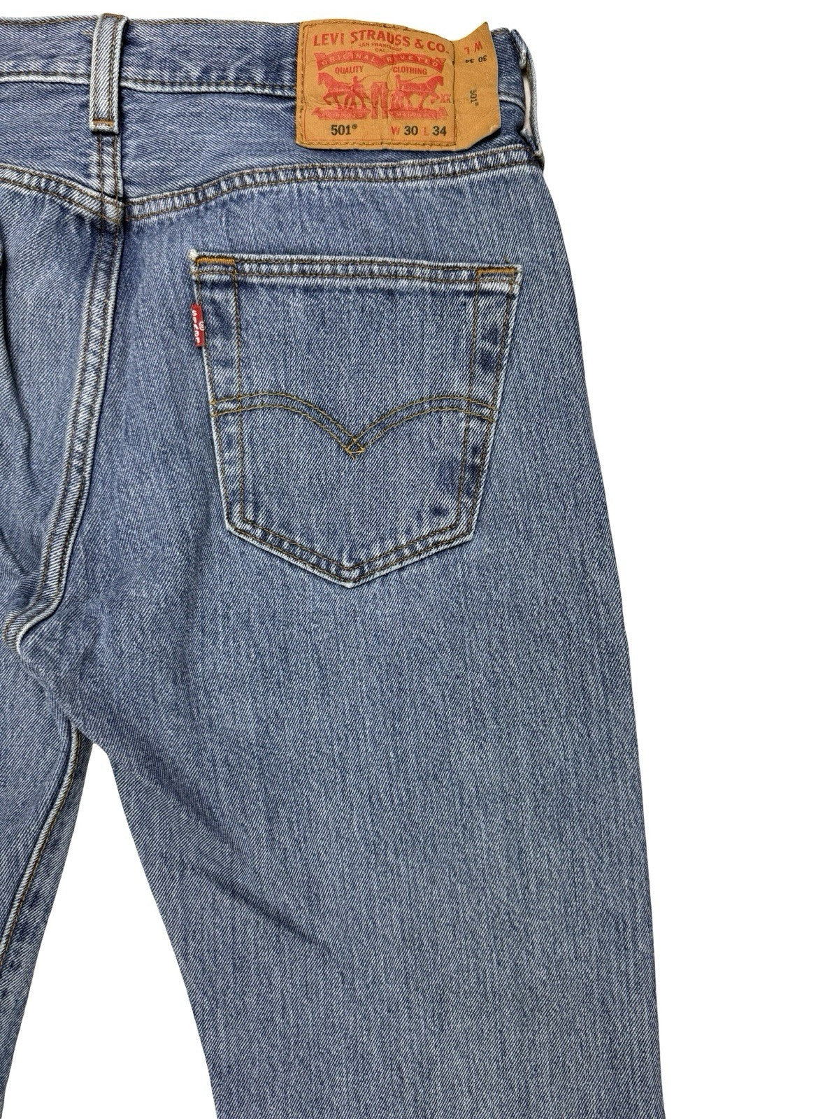 Levi's 501 Blue Straight Leg Denim Jeans 30W 34L