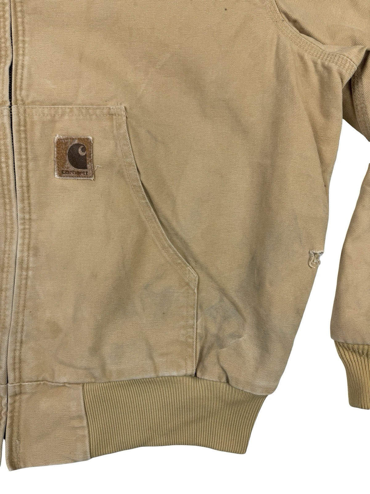 Carhartt Vintage 90s JQ295 Wheat Brown Quilted Canvas Active Jacket Large USA