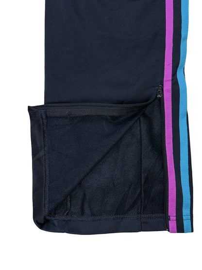 Adidas Blue Firebird 3 Stripe Trefoil Track Bottom Pant Trousers Women's Size 10