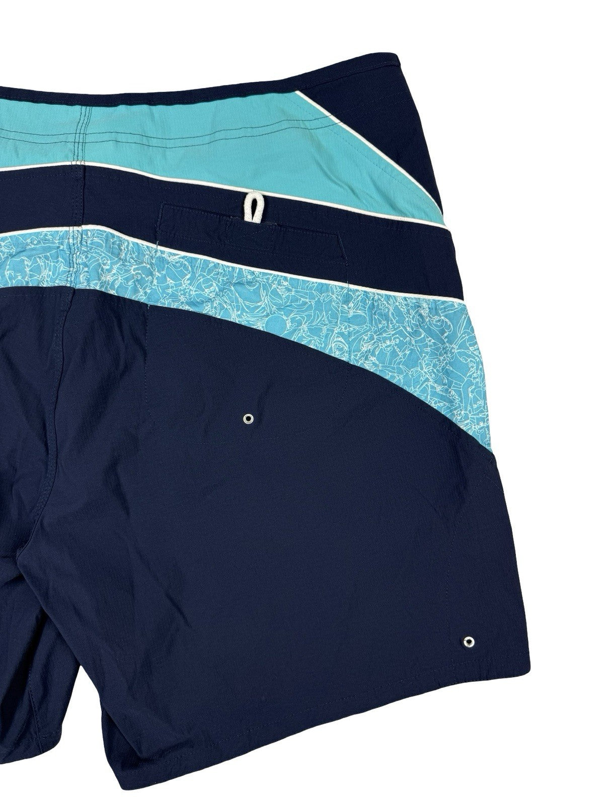 Nike Retro Blue Mesh Web Lined Swim Trunk Board Shorts Size Large (36)