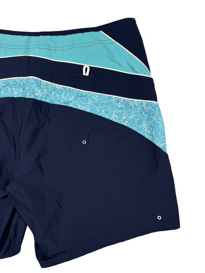 Nike Retro Blue Mesh Web Lined Swim Trunk Board Shorts Size Large (36)