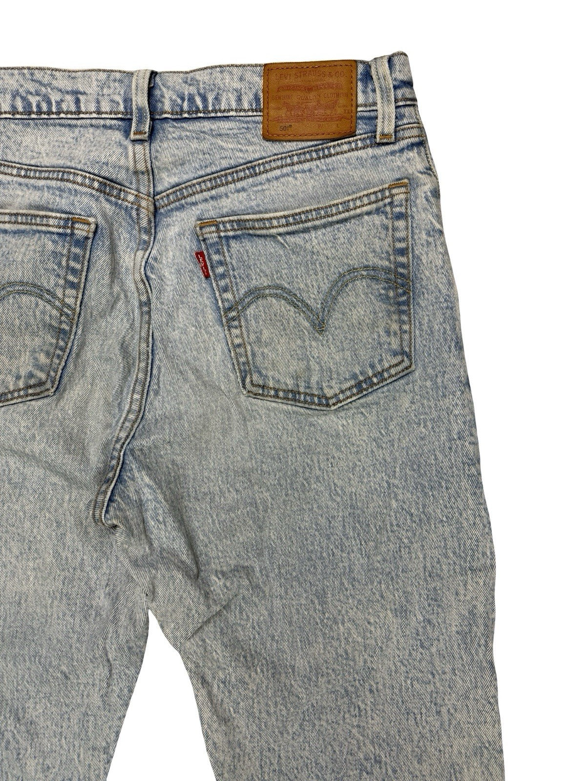Levi's 501 Blue Denim Jeans Size 27W 26L