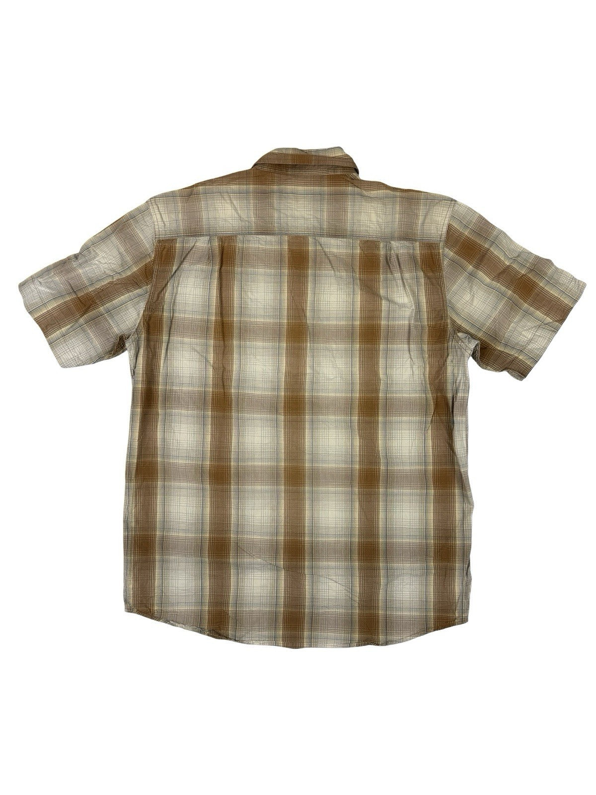 Carhartt Relaxed Fit Lightweight Beige Plaid Short Sleeve Shirt Medium