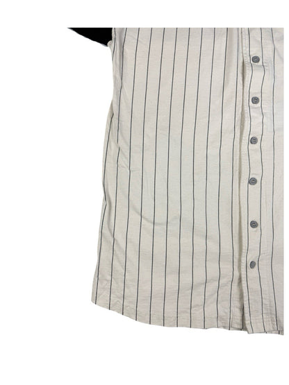 Wilson Off White Cotton Pinstripe Baseball Jersey Top XL
