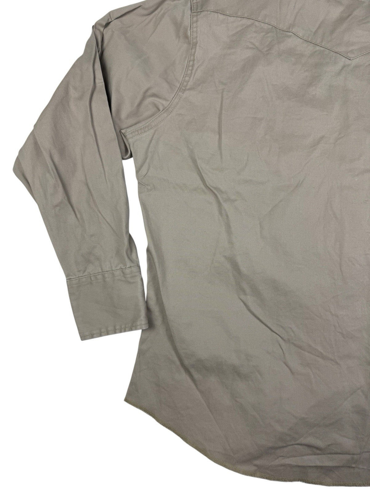 Wrangler Beige Pearl Snap Western Cowboy Shirt XL