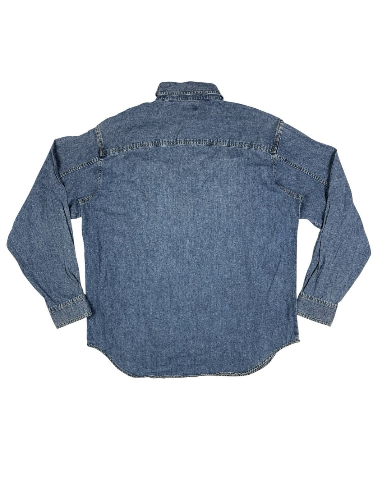 Levi's Blue Cotton Denim Button Up Shirt Large