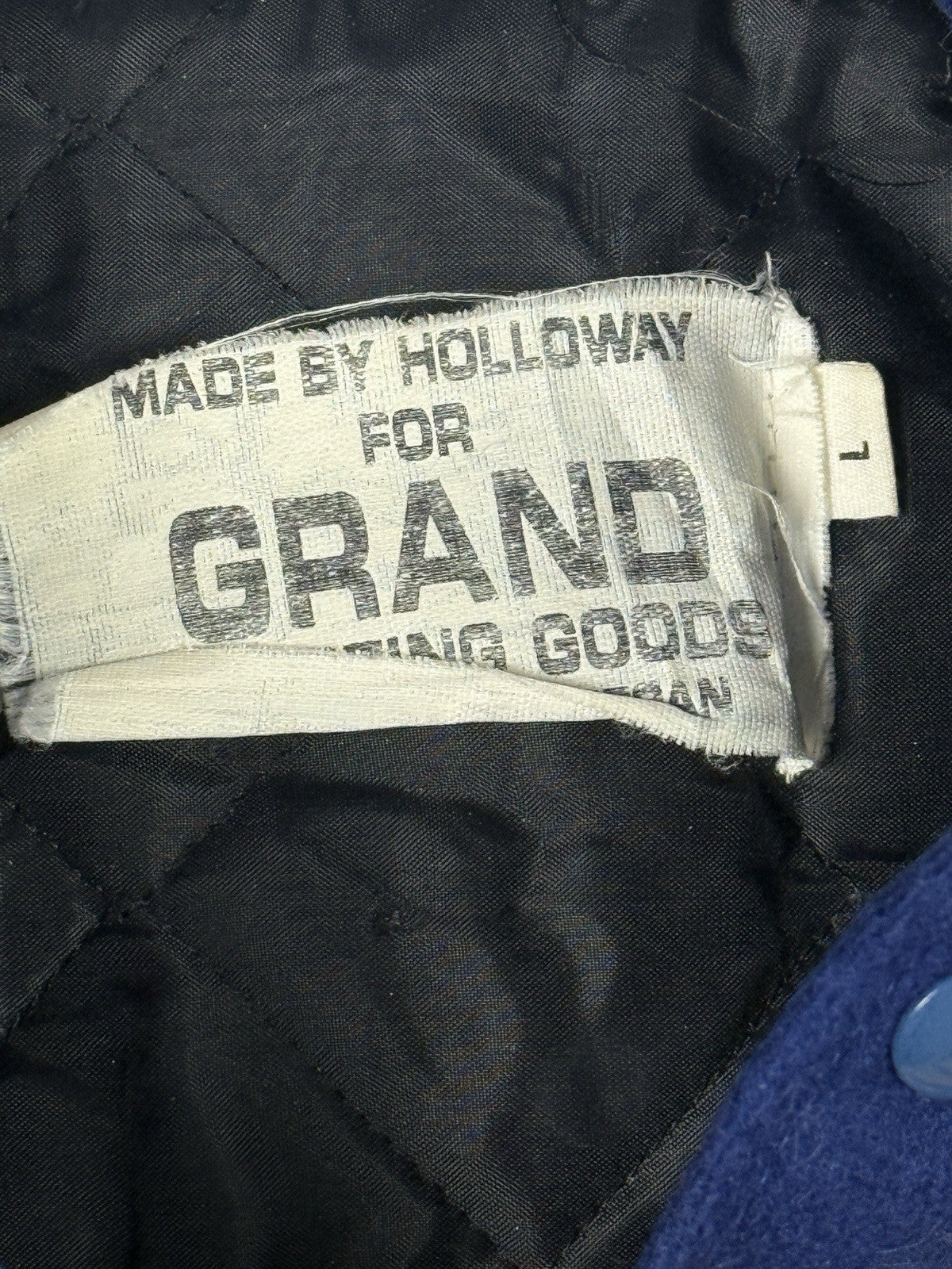Vtg Grand Sporting Goods Blue USA High School Football Letterman Jacket Large