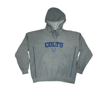NFL Indianapolis Colts Grey Embroidered American Football Hoodie Large