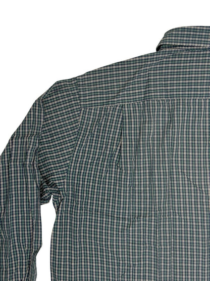 Lacoste Chemise Green Plaid Collared Shirt Large
