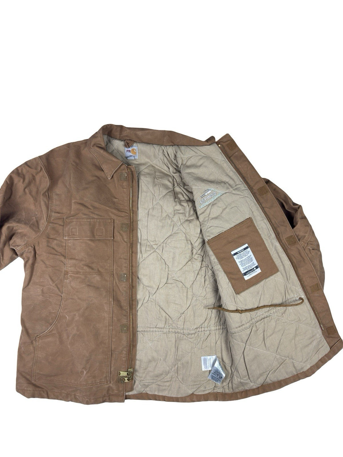 Carhartt FR Flame Resistant Duck Brown Chore Jacket 101618211 XL