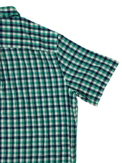 Chaps Green Check Easy Care Short Sleeve Collared Shirt 2XL