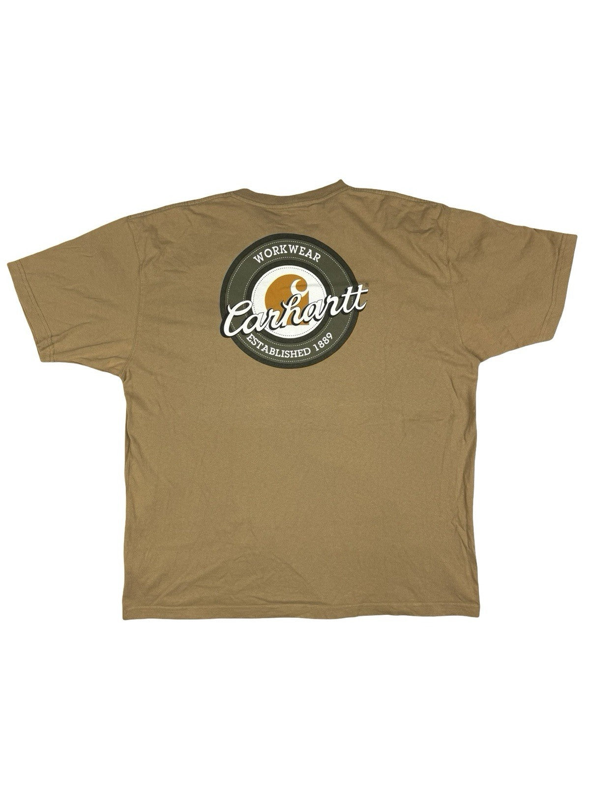 Carhartt Retro Beige Printed Workwear Short Sleeve Top 2XL