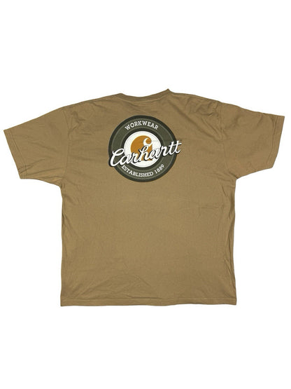 Carhartt Retro Beige Printed Workwear Short Sleeve Top 2XL