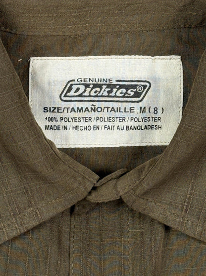 Dickies Striped Brown Polyester Button Shirt Youth Medium (age 8)
