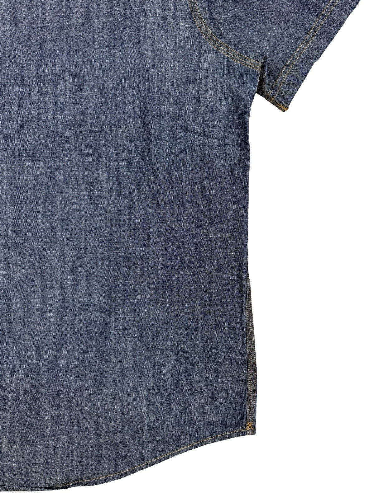 Levi's Blue Cotton Short Sleeve Chambray Shirt Medium