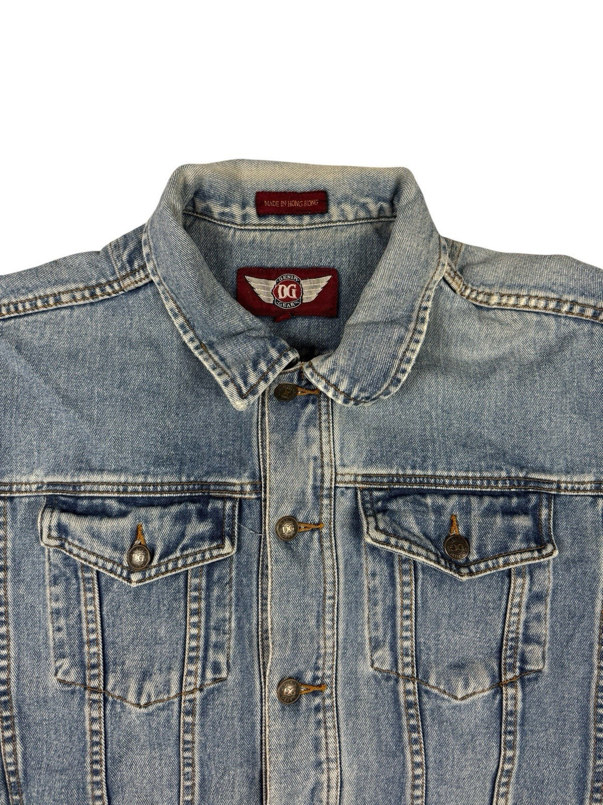 Denim Gear Retro Trucker Cowboy Blue Denim Jacket Y2K Large
