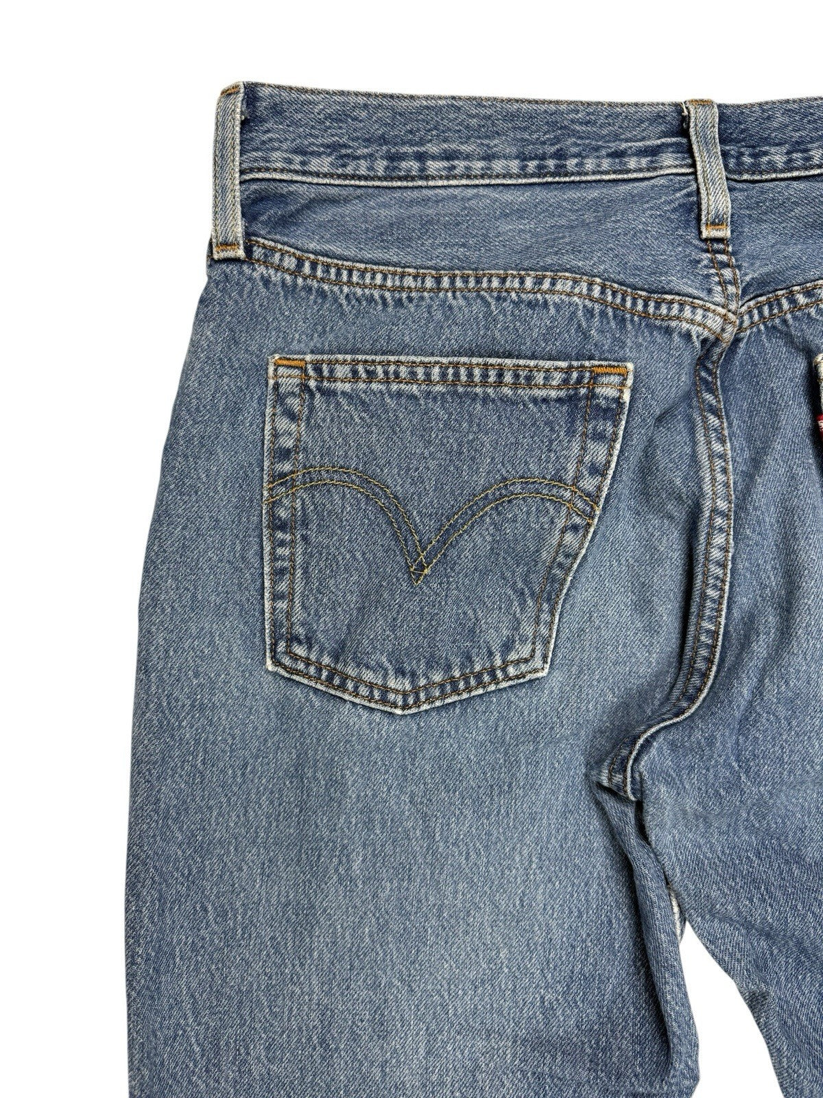 Levi's 501 Mid Wash Blue Straight Leg Denim Jeans 27W 28L