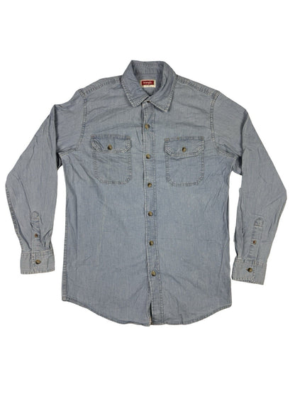 Wrangler Light Blue Western Button Shirt Small