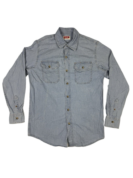 Wrangler Light Blue Western Button Shirt Small