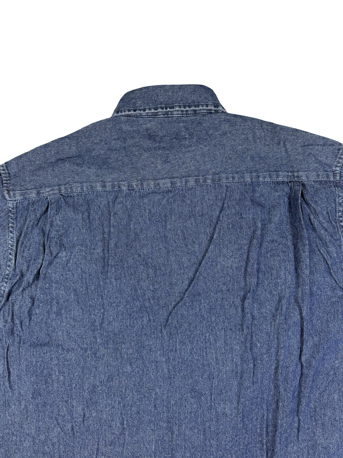 Wrangler Blue Cotton Long Sleeve Denim Shirt Large