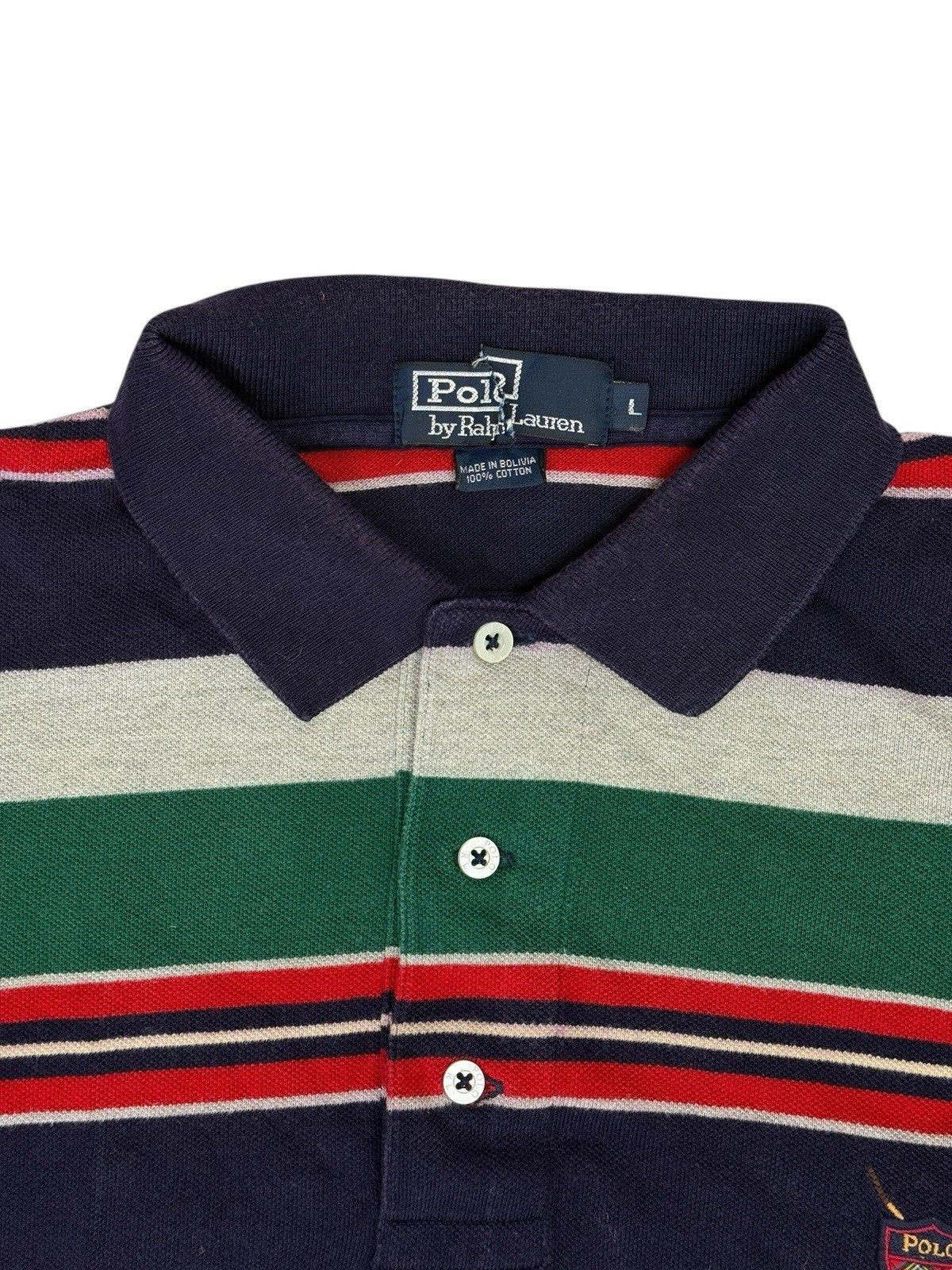 Polo Ralph Lauren Y2K Striped Golf Polo Top Large