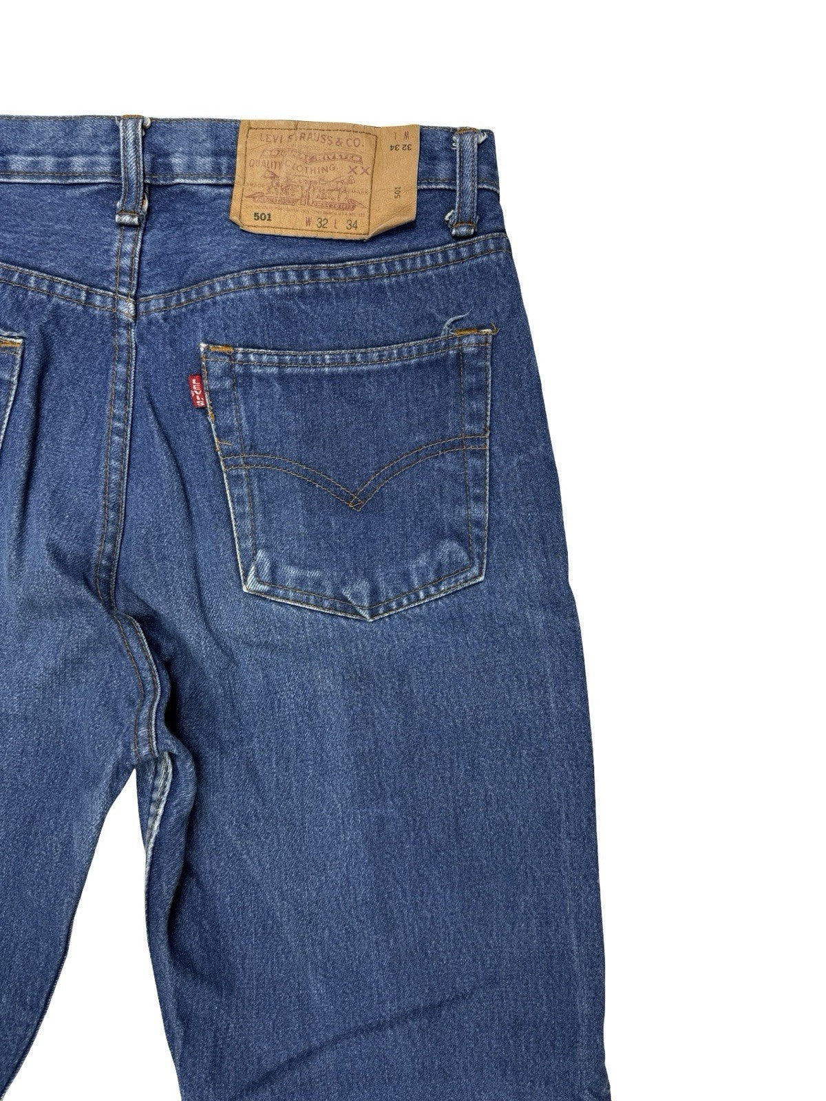 Levi's 501 Vintage 90s Blue Denim Straight Leg Jeans 32W 28L Made in USA