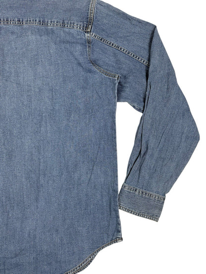 Levi's Blue Cotton Denim Button Up Shirt Large