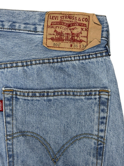 Levi's 501 Blue Retro Straight Leg Denim Jeans 36W 34L