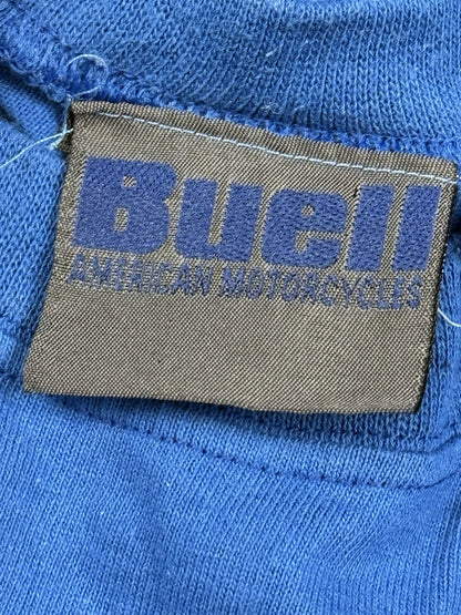 Buell Motorcycles Vtg Blue Long Sleeve Holoubek Milwaukee 40 Anniversary Top 3XL