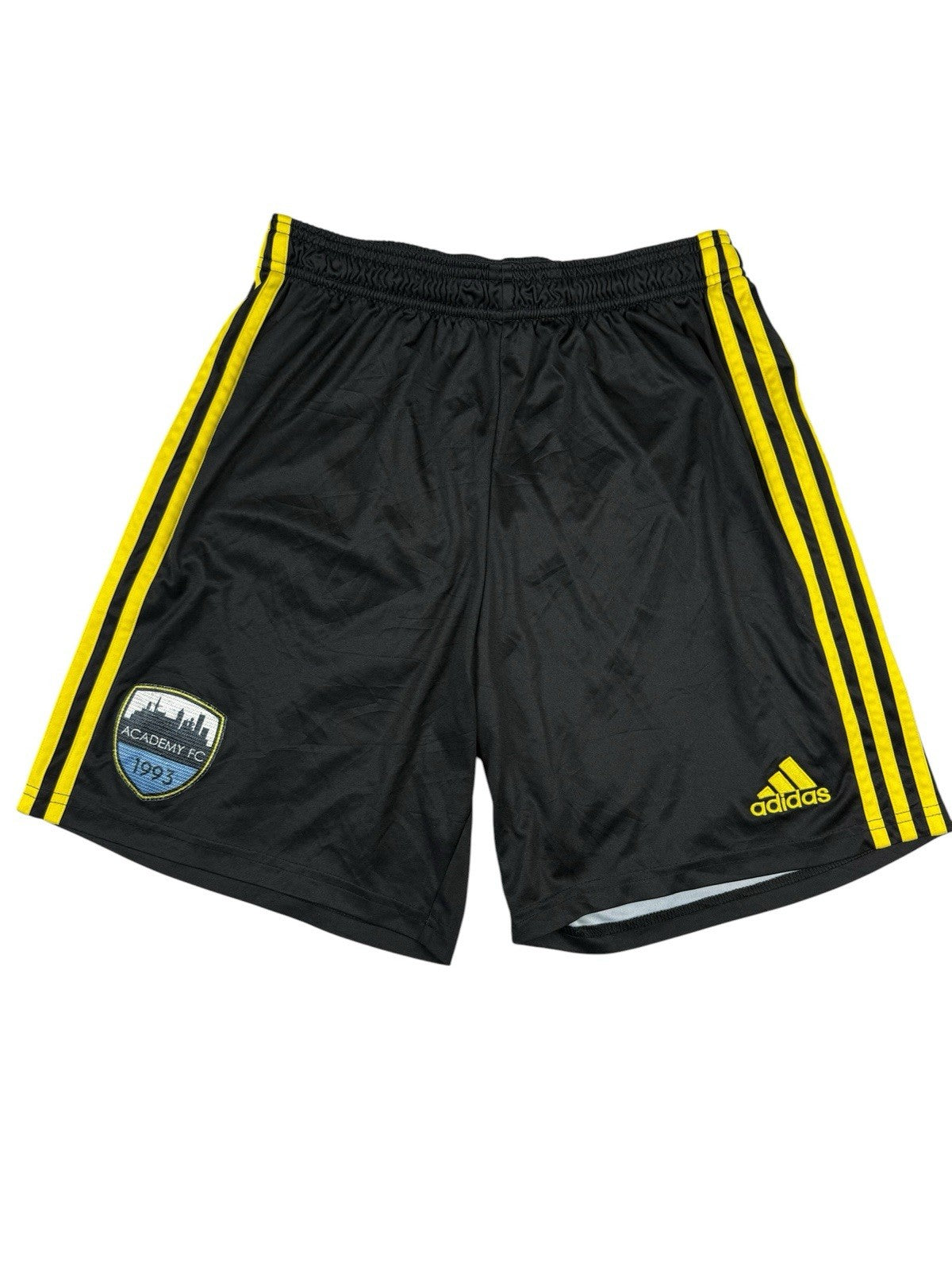 Adidas Black/Yellow Polyester Sport Shorts Blitz Academy FC Medium