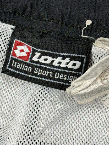 Lotto Black White Mesh Lined Adjustable Tracksuit Bottoms Medium