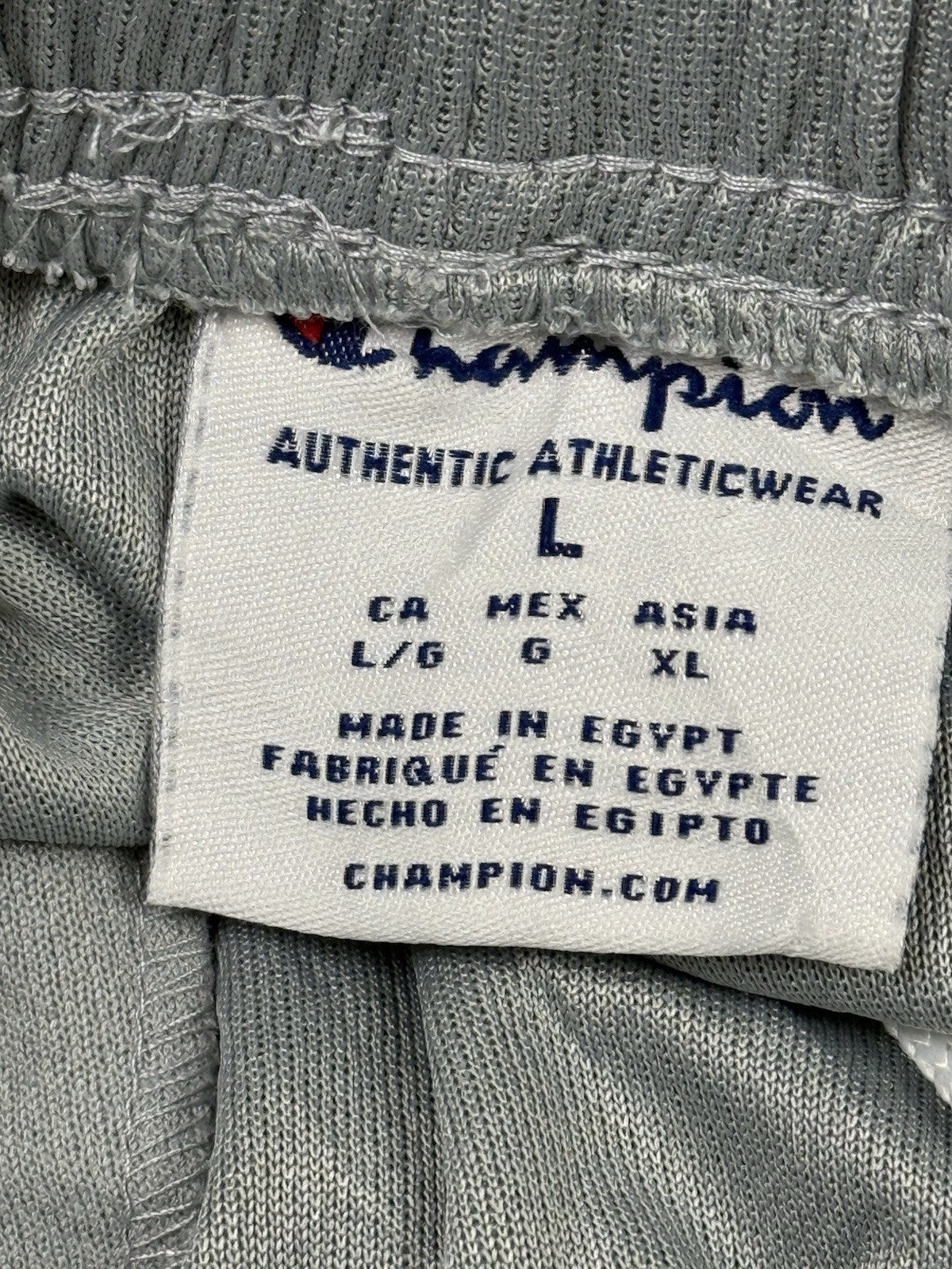 Champion Grey Polyester Spell Out Logo Basketball Sport Shorts Large