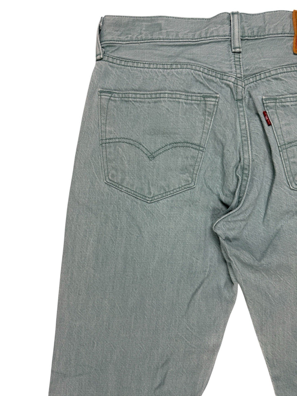 Levi's 501 Green White Oak Cone Denim Straight Leg Jeans 32W 31L