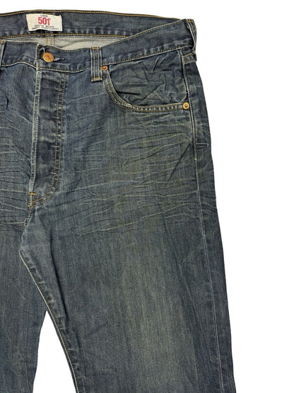 Levi's 501 Blue Straight Leg Button Fly Denim Jeans 36W 32L