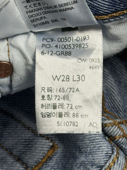Levi's 501 Light Blue Straight Leg Denim Jeans 28W 30L
