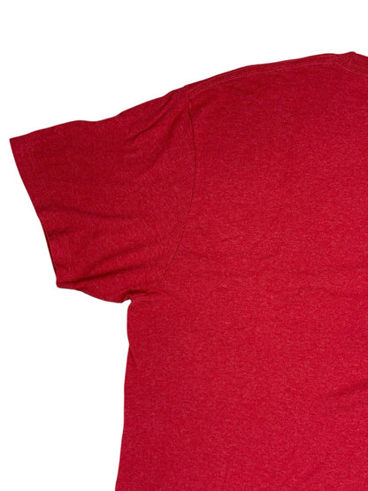 University of Wisconsin Red Distressed Print American College Top T-Shirt Large